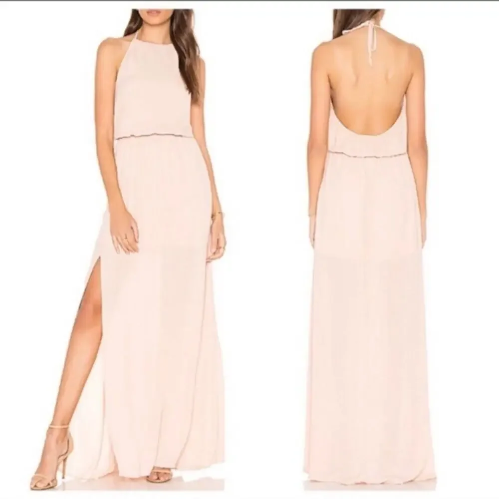 NWT Show me Your Mumu Heather halter maxi dress in dusty blush MEDIUM
